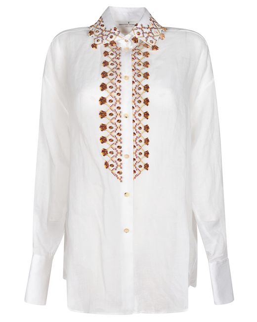 Ermanno Scervino White Buttoned Long-Sleeved Shirt