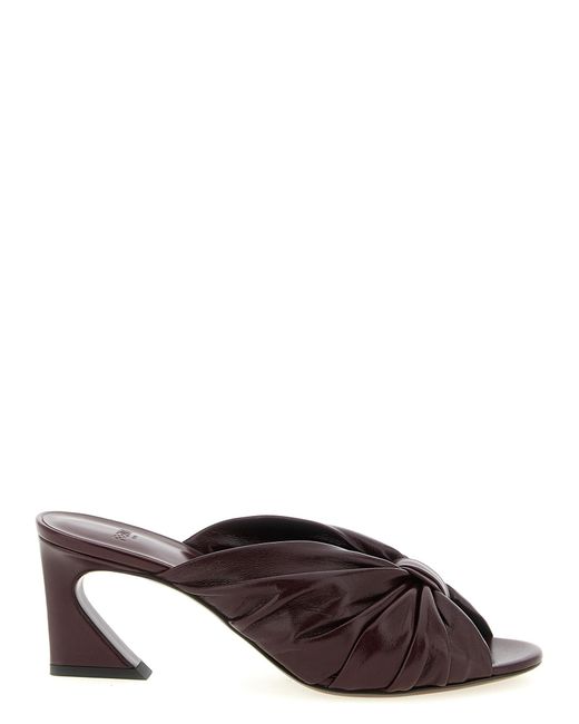 Fendi Brown Arco Sandals Bordeaux