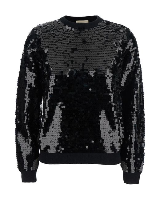 Semicouture Black Sweater With All-Over Sequins