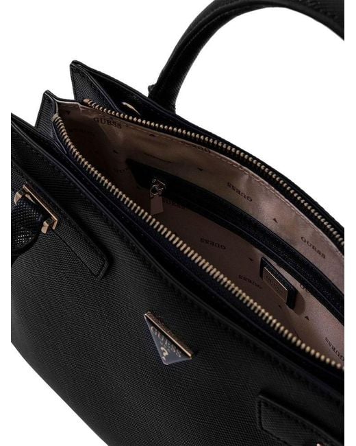 Guess Black Satchel Bag Polyurethane Satchel-Bags