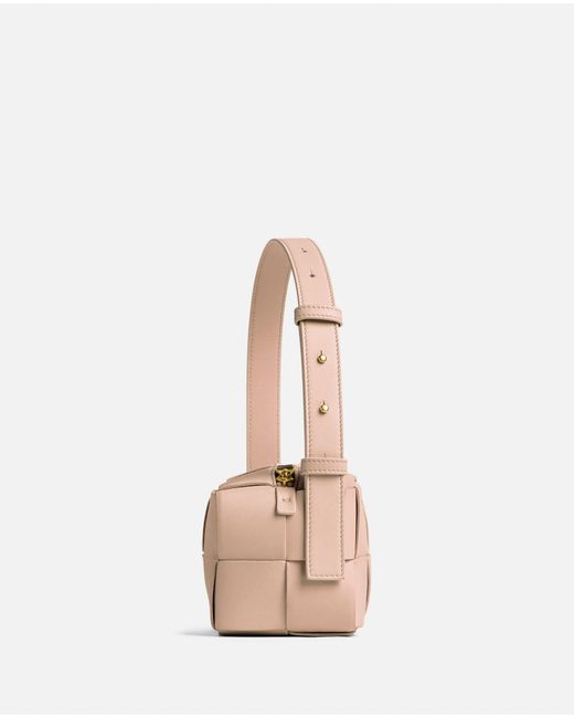 Bottega Veneta Pink Small Brick Cassette Leather Shoulder Bag