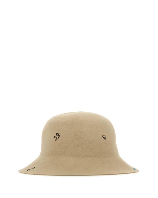 SUPERDUPER Natural Sand Felt Freya Bucket Hat for men