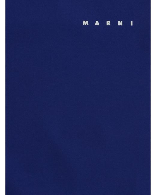 Marni Blue Swim Cover-Up Nylon Dress
