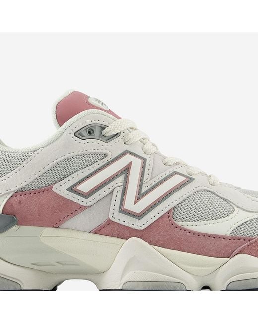 New Balance Gray Sneakers 9060 Pigskin/Mesh Trainers