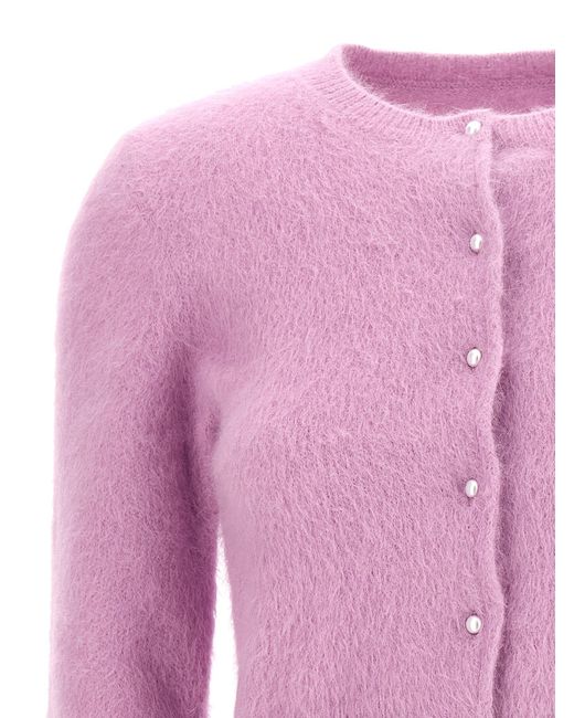 Maison Margiela Pink Pearl Button Cardigan Sweater, Cardigans