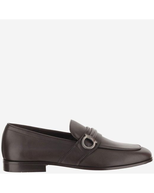 Ferragamo Gray Leather Loafers Calf for men