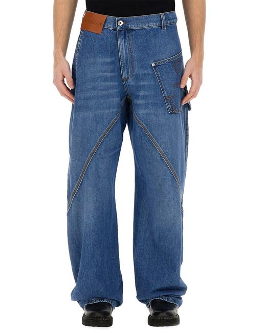 J.W. Anderson Blue Twisted Workwear Jeans for men