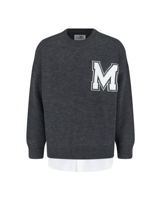 MM6 by Maison Margiela Gray Sweaters Virgin Wool for men