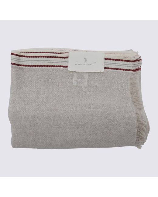 Brunello Cucinelli Metallic Linen Scarves for men