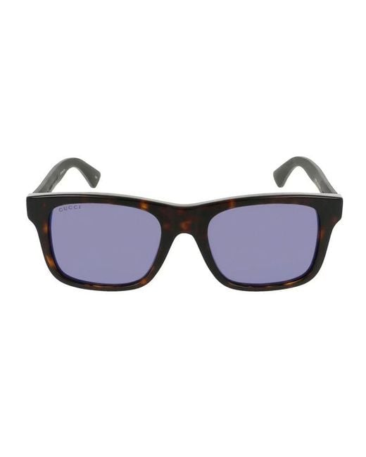 Gucci Black Sunglasses Square Full Rim, Havana Frame And Lens Gg0008S003 for men