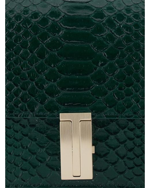 Tom Ford Green Crossbody Bag Snake-Effect Leather Calf Shoulder