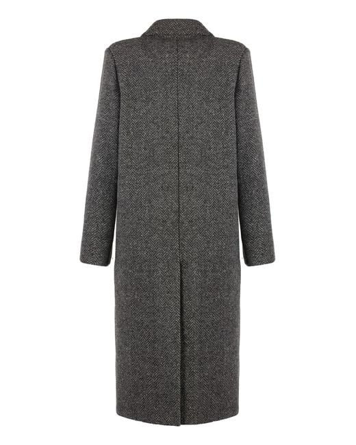 Weekend by Maxmara Gray Caprara Wool Blend Double-Breasted Coat