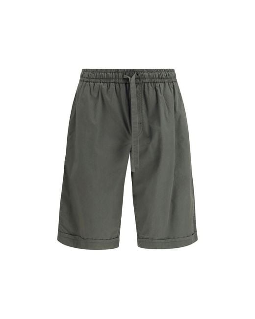 Dolce & Gabbana Gray Cotton Bermuda Shorts for men