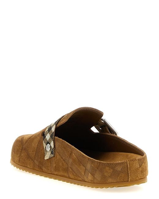 Burberry Brown Leather Clogs Shoe