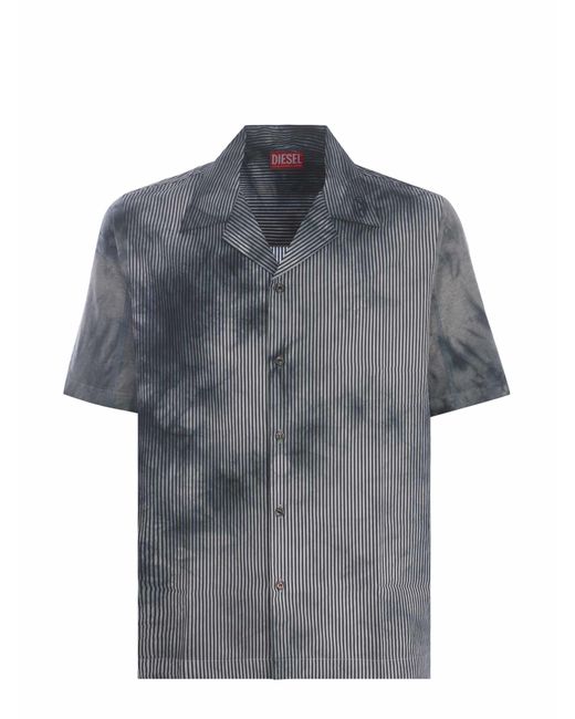 DIESEL Gray Bowling Shirt "Trucker" for men