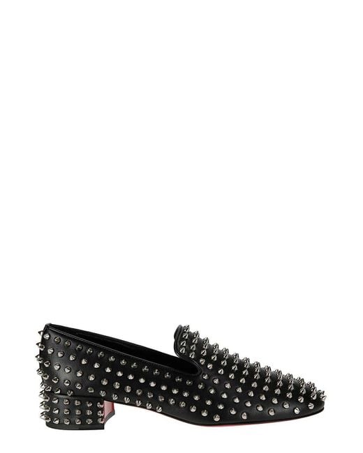 Christian Louboutin Black Spikeasy Slip-On Loafers