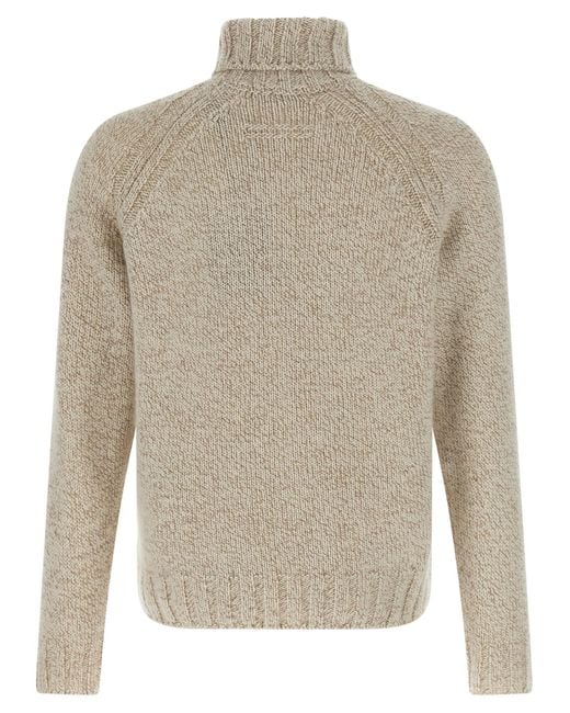 Zegna Gray Cashmere Turtleneck Sweater for men