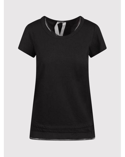 N°21 Black T-Shirt With Silk Details