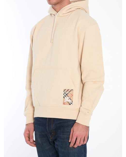 Burberry Natural Check Label Hoodie for men