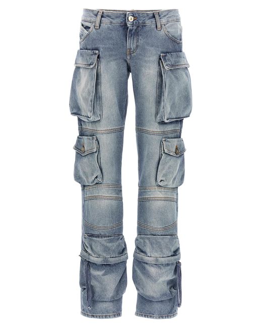 The Attico Blue Cargo Jeans