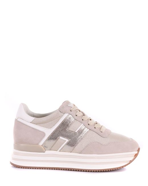 Hogan Sneakers Donna Midi Platform In Pelle Scamosciata E Tela in Natural |  Lyst