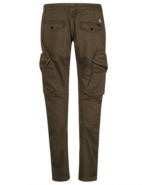 C P Company Green Cargo Buttoned Trousers for men