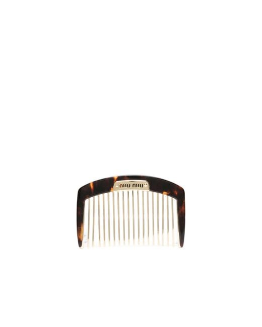 Miu Miu Metallic Hair Tortoiseshell Hair Comb
