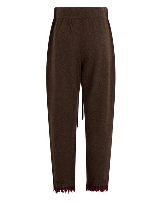 Uma Wang Brown Cashmere Straight Trousers