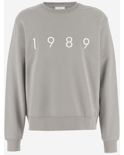 1989 STUDIO Gray Cotton Sweatshirt With Logo for men