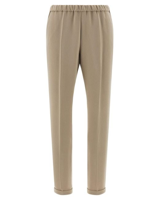 Alberto Biani Natural Elastic Waistband Cadi Trousers