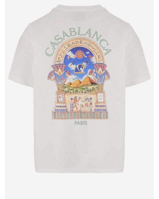 Casablanca White Cotton T-Shirt Organic T-Shirts for men