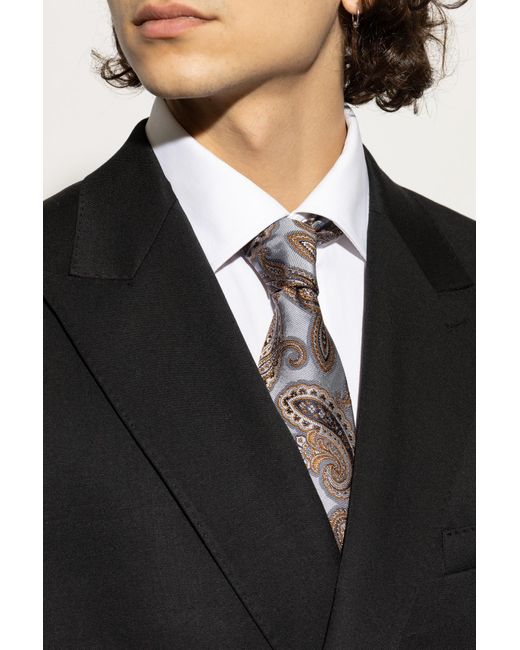 Etro Black Patterned Tie for men