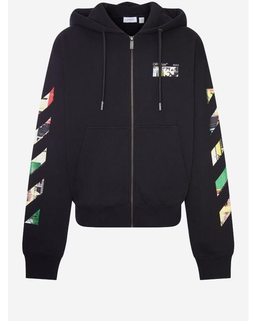 Off-White c/o Virgil Abloh Blue Cotton Hoodie Sweatshirts for men