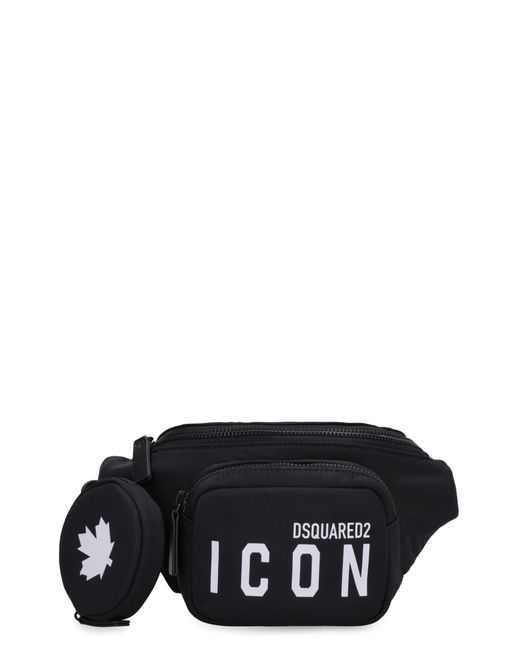 DSquared² Black Be Icon Nylon Belt Bag