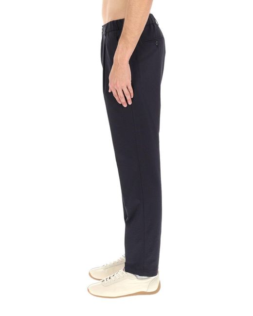 Herno Blue Tailored Pants Polyester Trousers for men