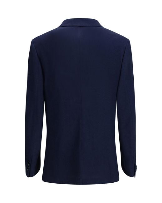 Brioni Blue Jersey Blazer Silk; Cotton Blazers E Vests for men