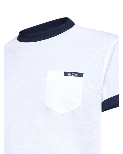 Prada White Reversible Cotton T-Shirt for men