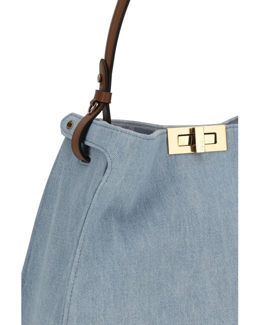 Fendi Blue Handbag Way Calf Leather Shoulder Bags