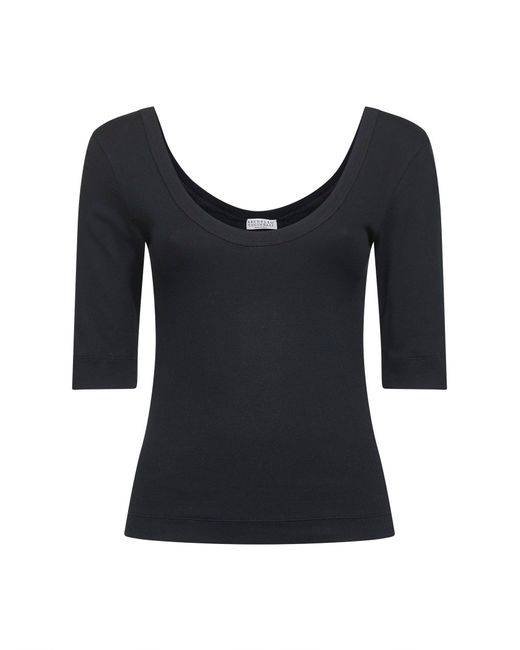 Brunello Cucinelli Black Long Sleeve T-Shirts