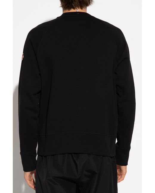 3 MONCLER GRENOBLE Black Embroidered Sweatshirt for men