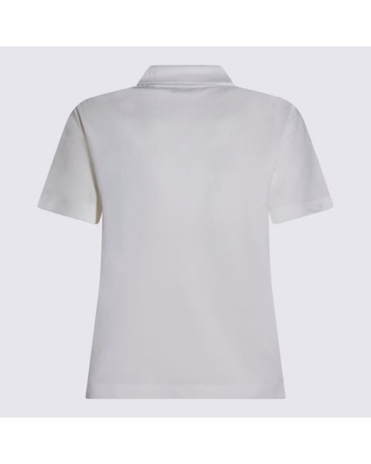 Burberry White Cotton Polo Shirt