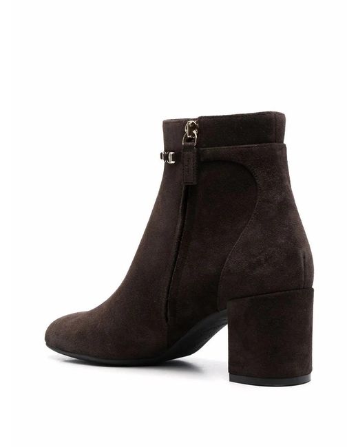 Ferragamo Brown Ghila Suede Ankle Boots