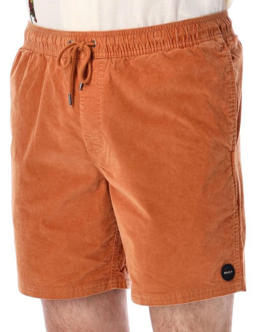 RVCA Orange Escape Elastic Shorts for men