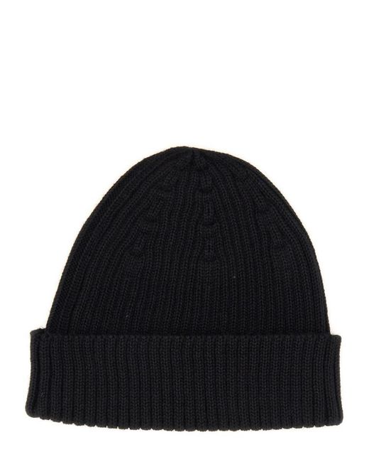 Maison Kitsuné Black Beanie Hat for men