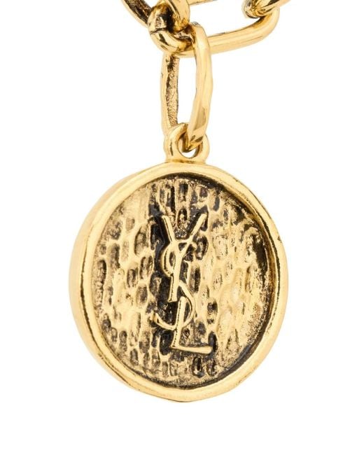 Saint Laurent Metallic Chain Bracelet Brass Bracelets