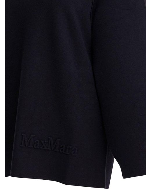 Max Mara Blue Boat-Neck Sweater