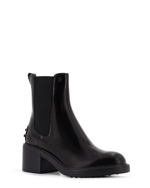 Tod's Black Gomma T60 Leather Ankle Boots