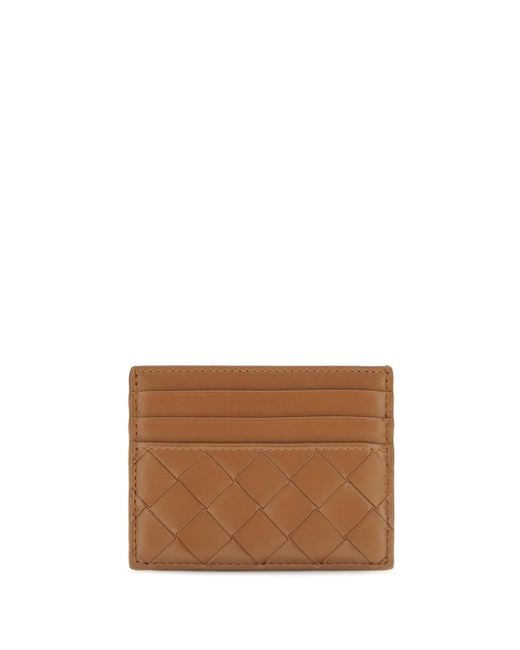 Bottega Veneta Brown Leather Card Holder Calf Wallets & Purses