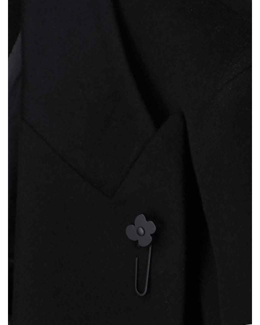 Lardini Black Double-Breasted Virgin Wool Coat for men