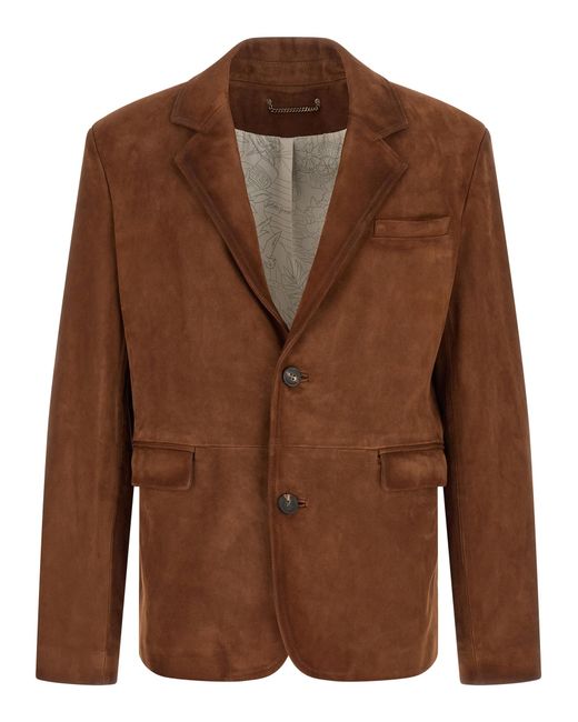Golden Goose Deluxe Brand Brown Lamb Leather Jacket Clothing for men